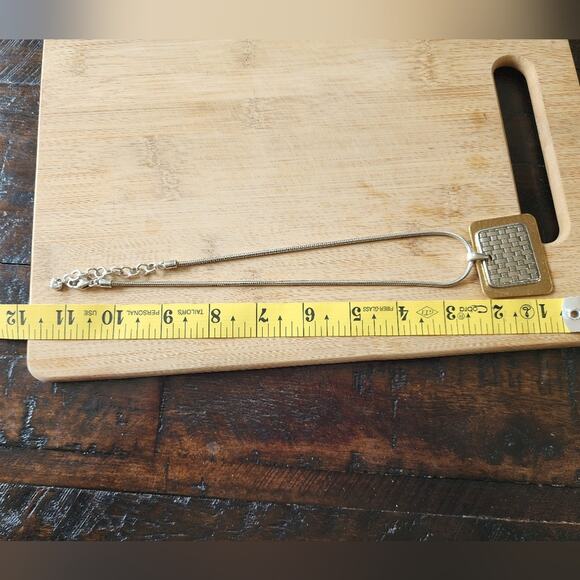 Brighton mixed metals rectangular pendant‎ necklace - Picture 8 of 8